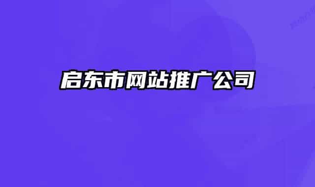 启东市网站推广公司