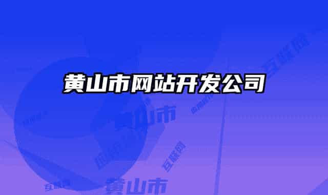 黄山市网站开发公司