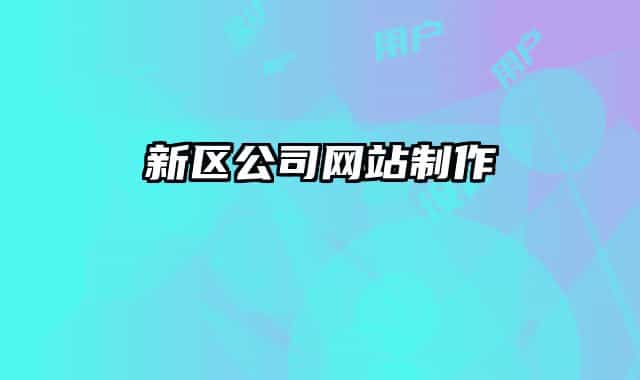 新区公司网站制作