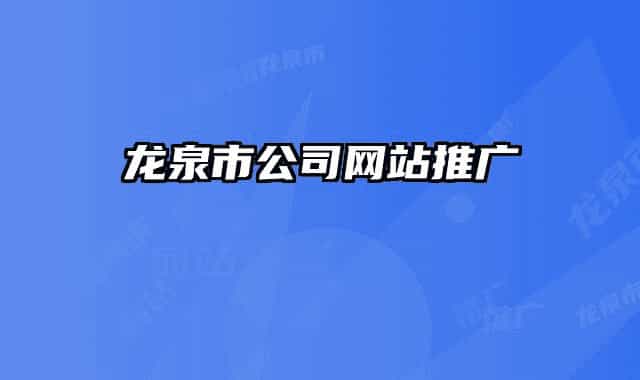 龙泉市公司网站推广