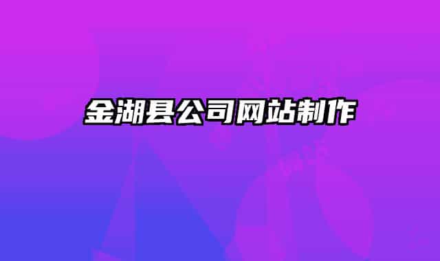 金湖县公司网站制作