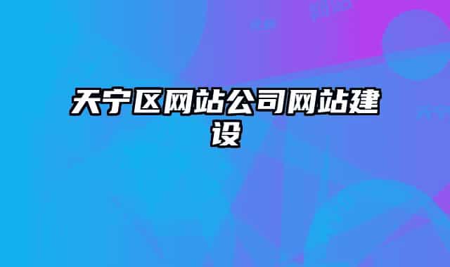 天宁区网站公司网站建设