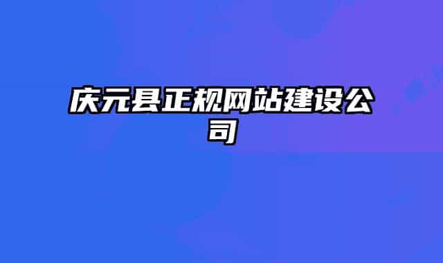 庆元县正规网站建设公司