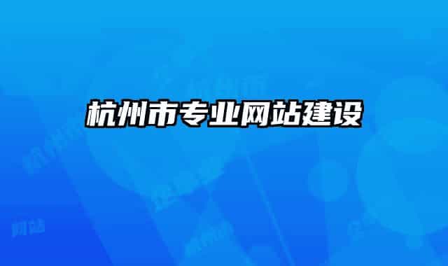 杭州市专业网站建设