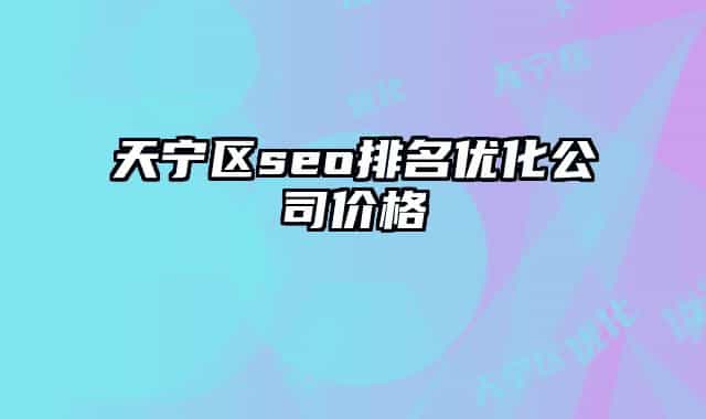天宁区seo排名优化公司价格