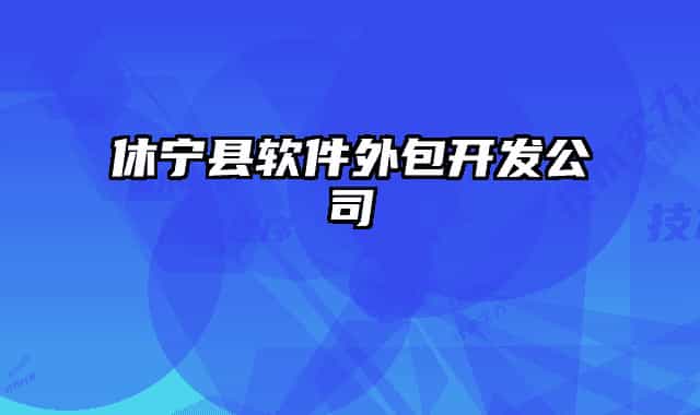 休宁县软件外包开发公司