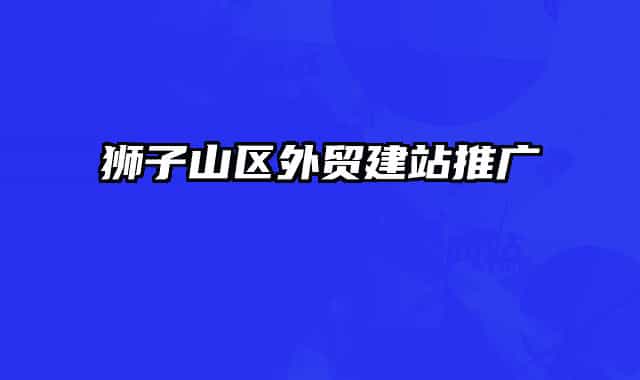 狮子山区外贸建站推广