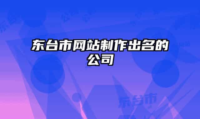 东台市网站制作出名的公司