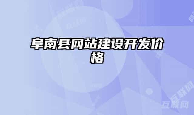 阜南县网站建设开发价格