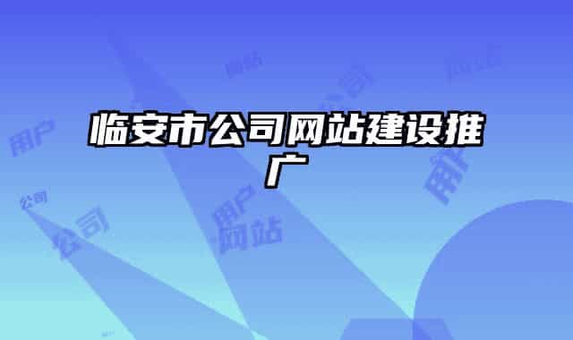 临安市公司网站建设推广