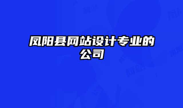 凤阳县网站设计专业的公司