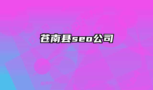 苍南县seo公司