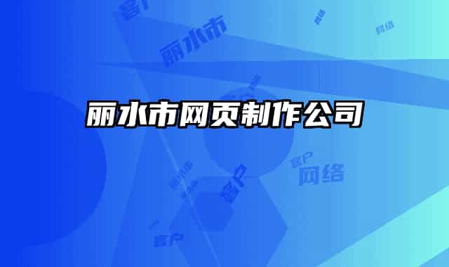丽水市网页制作公司