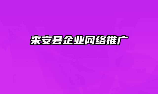 来安县企业网络推广