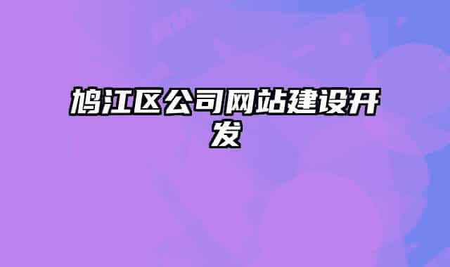 鸠江区公司网站建设开发