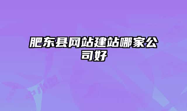 肥东县网站建站哪家公司好