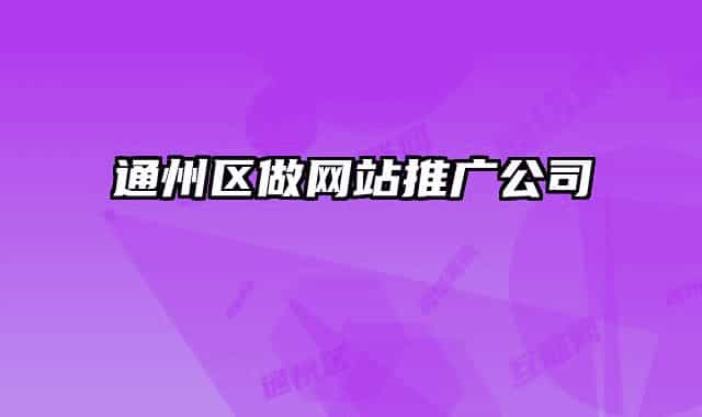 通州区做网站推广公司