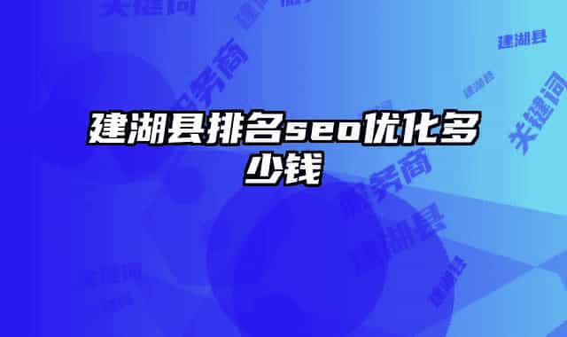 建湖县排名seo优化多少钱