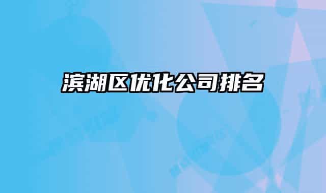 滨湖区优化公司排名