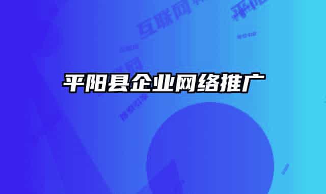 平阳县企业网络推广