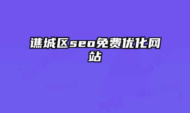 谯城区seo免费优化网站