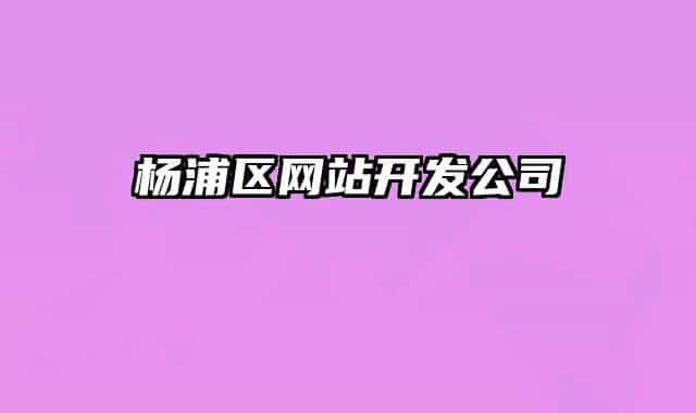 杨浦区网站开发公司