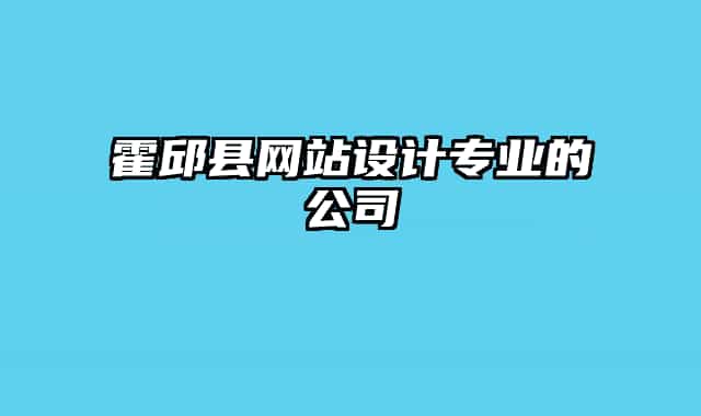 霍邱县网站设计专业的公司