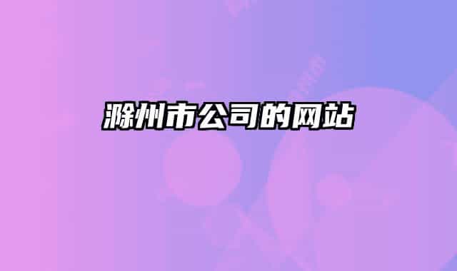 滁州市公司的网站