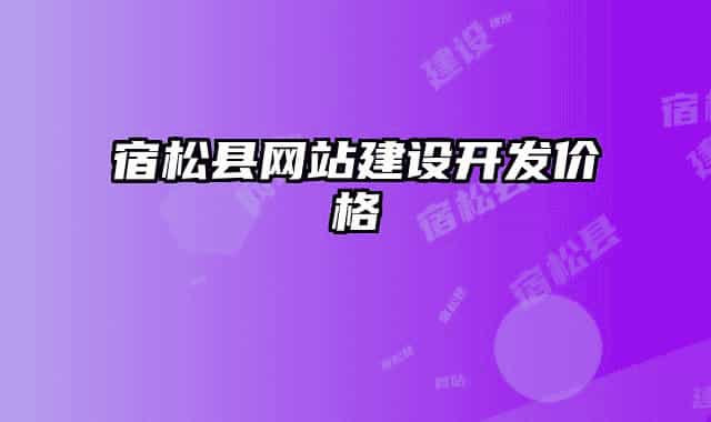 宿松县网站建设开发价格