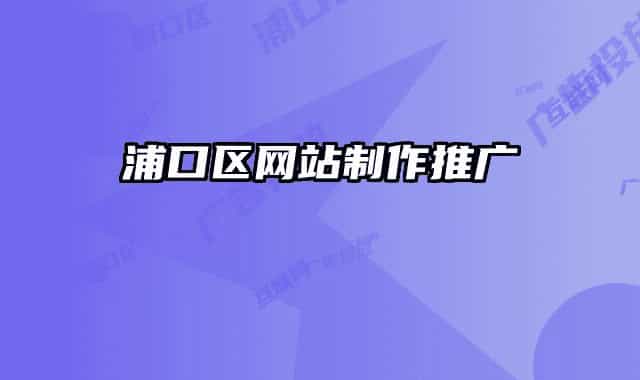 浦口区网站制作推广