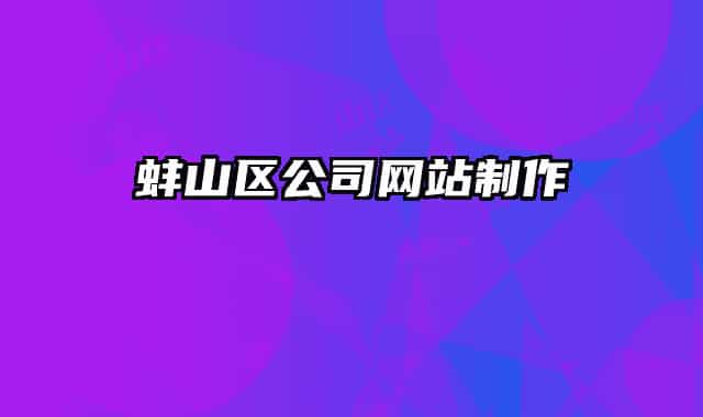 蚌山区公司网站制作