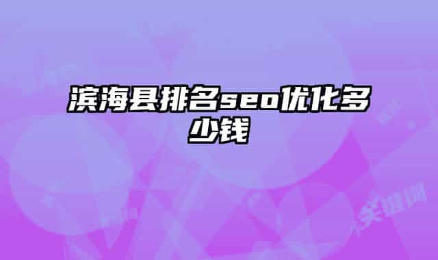 滨海县排名seo优化多少钱