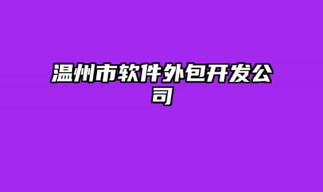 温州市软件外包开发公司