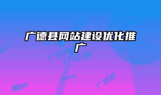 广德县网站建设优化推广