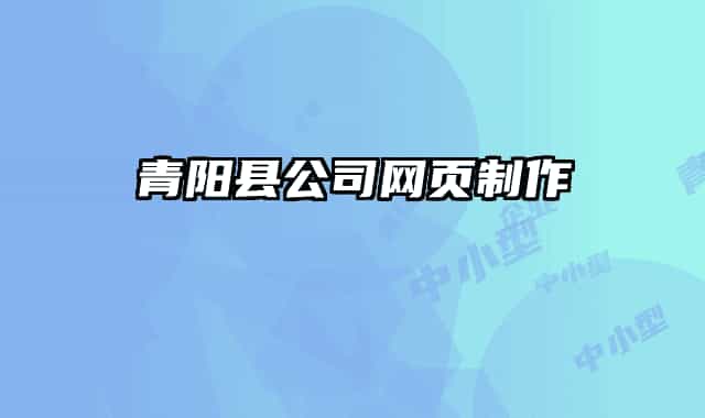 青阳县公司网页制作