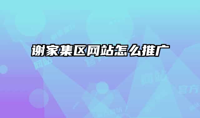 谢家集区网站怎么推广