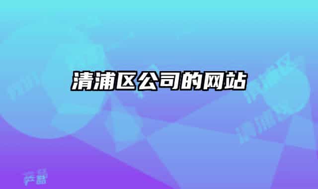 清浦区公司的网站