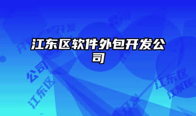 江东区软件外包开发公司