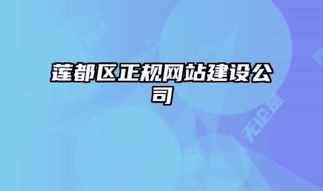 莲都区正规网站建设公司
