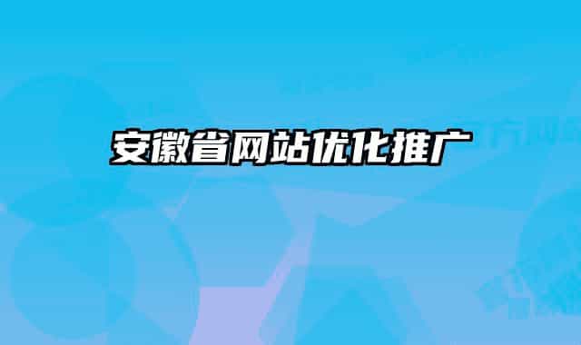 安徽省网站优化推广