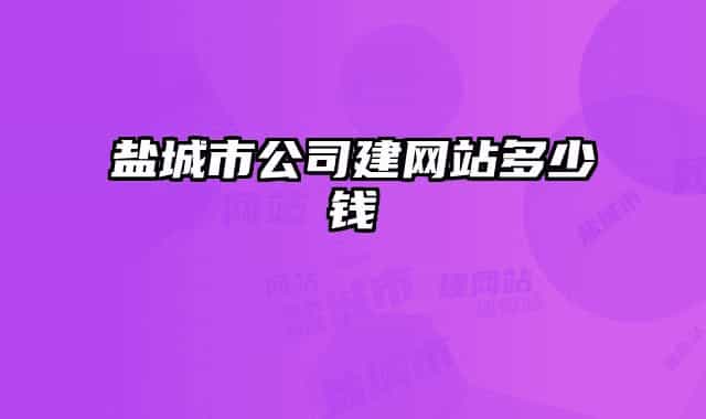 盐城市公司建网站多少钱