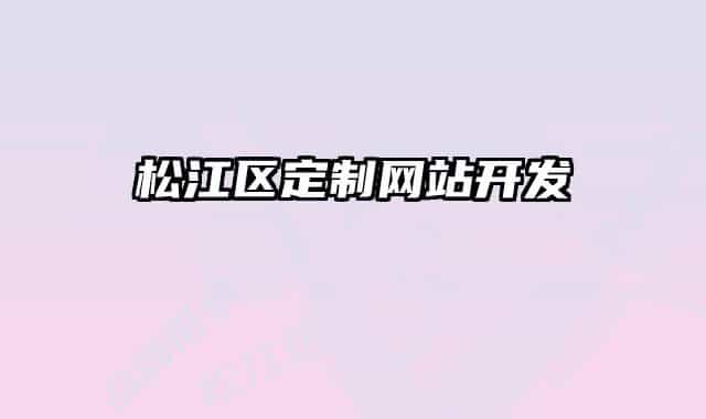 松江区定制网站开发