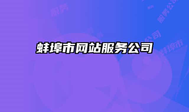 蚌埠市网站服务公司