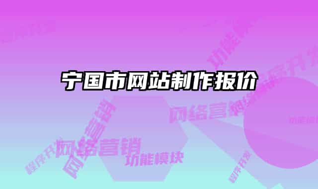 宁国市网站制作报价