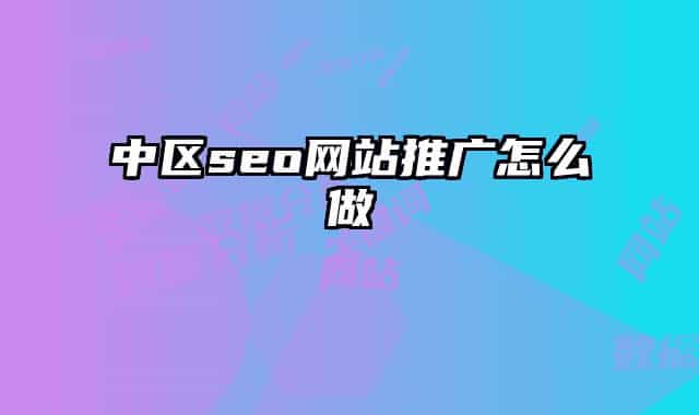 中区seo网站推广怎么做