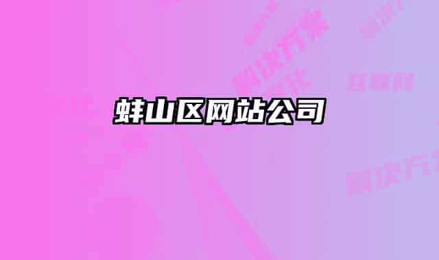 蚌山区网站公司