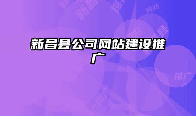 新昌县公司网站建设推广