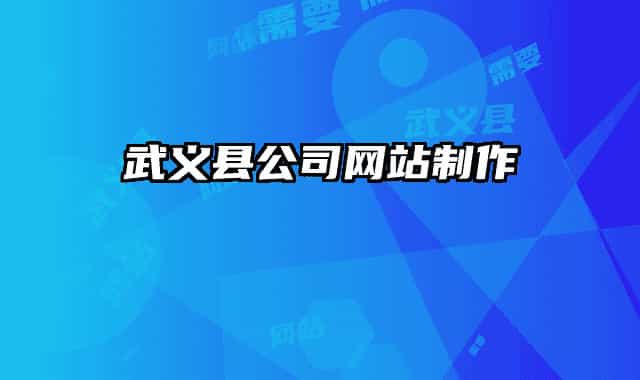 武义县公司网站制作