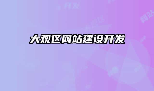 大观区网站建设开发