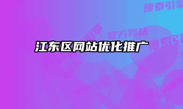 江东区网站优化推广